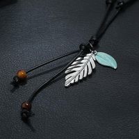 New Alloy Leaf Pendant Student Necklace Simple Wild Clothing Accessories Long Sweater Chain main image 5