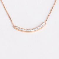 New Titanium Steel Double Smile Face Necklace Rose Gold Smile Clavicle Chain main image 4