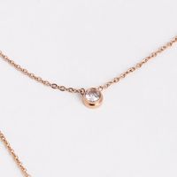 10163 Jujia Nouvelle-coréen Style Titane Acier Diamant Double Couche Smiley Collier Rose Or Sourire Clavicule Chaîne Génération Cheveux main image 5