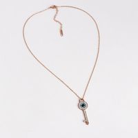 Fashion New Micro Inlaid Devil&#39;s Eye Necklace Tanabata Romantic Key Clavicle Chain Jewelry Women main image 4