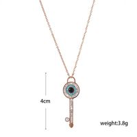 Fashion New Micro Inlaid Devil&#39;s Eye Necklace Tanabata Romantic Key Clavicle Chain Jewelry Women main image 5