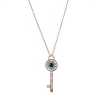 Fashion New Micro Inlaid Devil&#39;s Eye Necklace Tanabata Romantic Key Clavicle Chain Jewelry Women main image 6