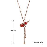 Fashion Titanium Steel Natal Female Necklace Burgundy Gourd Pendant Clavicle Chain Item main image 6