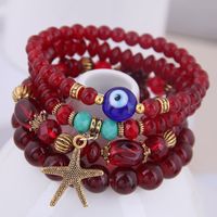 Bohemian Mix And Match Metal Starfish Devil's Eye Accessory Multi-layer Bracelet main image 2