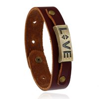 New Vintage Men's Leather Bracelet Love Leather Bracelet main image 2