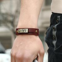 New Vintage Men's Leather Bracelet Love Leather Bracelet main image 3