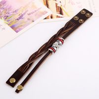 New Fashion Jewelry Leather Metal Bracelet With Retro Leather Cowhide Bracelet main image 4
