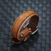 New Retro Distressed Leather Bracelet Simple Men's Jewelry Gift Leather Bracelet main image 4