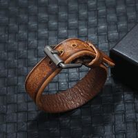 New Retro Distressed Leather Bracelet Simple Men's Jewelry Gift Leather Bracelet main image 5