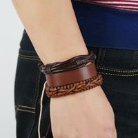 New Three-piece Real Leather Bracelet Simple Diy Suit Men's Knitted Bracelet Jewelry Wholesale main image 5