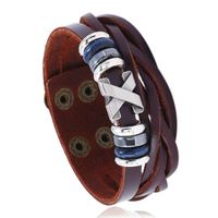 Men's Bracelet Alloy Wide Leather Genuine Leather Jewelry Simple Fashion Jewellery main image 1