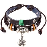 Accessories Cowhide Bracelet Maple Leaf Pendant Leather Bracelet Batch Leather Jewelry main image 2