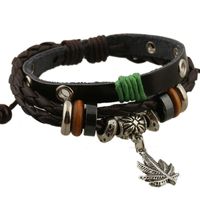 Accessories Cowhide Bracelet Maple Leaf Pendant Leather Bracelet Batch Leather Jewelry main image 5