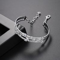 Bracelet New Fashion Korean Women Copper Inlaid Zirconium Bracelet With Extension Chain Bracelet Gift main image 4