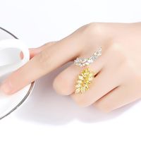 New Ladies Opening Ring Fashion Banquet Copper Inlaid Zirconium Ring main image 3