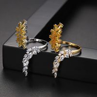New Ladies Opening Ring Fashion Banquet Copper Inlaid Zirconium Ring main image 5