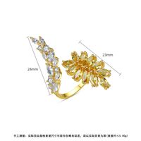 New Ladies Opening Ring Fashion Banquet Copper Inlaid Zirconium Ring main image 6