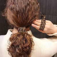 Women's High Elastic Rubber Band With Leopard Striped Knotted Hair Rope main image 3