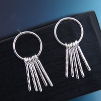 925 Silver Pin Fashion Sweet Copper Simple Tassel Earrings main image 3