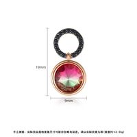 Stud Tourmaline Colored Diamond Zircon Round Earrings Fashion Jewelry Wholesale main image 6