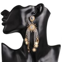 New European Stud Claw Chain Diamond Tassel Starry Earrings Women main image 1
