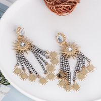 New European Stud Claw Chain Diamond Tassel Starry Earrings Women main image 6