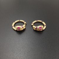 Simple Snake Stud Earrings Gold Micro Inlaid Zircon Delicate Luxury Stud Earrings Fashion Jewelry Wholesale main image 1