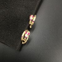 Simple Snake Stud Earrings Gold Micro Inlaid Zircon Delicate Luxury Stud Earrings Fashion Jewelry Wholesale main image 4