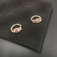 Simple Snake Stud Earrings Gold Micro Inlaid Zircon Delicate Luxury Stud Earrings Fashion Jewelry Wholesale main image 5