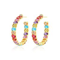 Fashion Jewelry Wholesale Fashion Ladies Colored Copper Inlaid Zircon Earrings main image 1