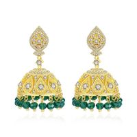 Fashion Jewelry Wholesale Hollow Pearl Fringed Banquet Ladies Copper Studded Zircon Earrings main image 1