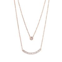 New Titanium Steel Double Smile Face Necklace Rose Gold Smile Clavicle Chain sku image 1