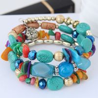 Simple Bohemia Style Shell Turquoise Multilayer Temperament Fashion Ladies Bracelet sku image 9