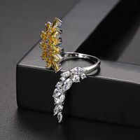 New Ladies Opening Ring Fashion Banquet Copper Inlaid Zirconium Ring sku image 1