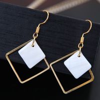 Fashion Female Earrings Simple Shell Geometric Shape Personality Square Earrings sku image 1