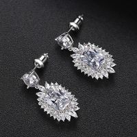 Earrings Fashion Korean New Simple Ladies Banquet Copper Inlaid Zircon Earrings sku image 1