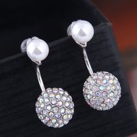 10782 Exquisite 925 Silver Needle Korean Fashion Sweet Ol Studded Pearl Earrings sku image 1