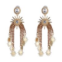 New European Stud Claw Chain Diamond Tassel Starry Earrings Women sku image 3