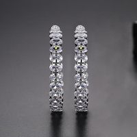 Fashion Jewelry Wholesale Fashion Ladies Colored Copper Inlaid Zircon Earrings sku image 2