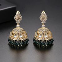 Fashion Jewelry Wholesale Hollow Pearl Fringed Banquet Ladies Copper Studded Zircon Earrings sku image 1