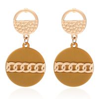New Fashion Earrings Simple Alloy Spray Paint Earrings Creative Metal Round Chain Personalized Earrings main image 2