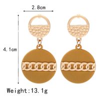 New Fashion Earrings Simple Alloy Spray Paint Earrings Creative Metal Round Chain Personalized Earrings main image 3
