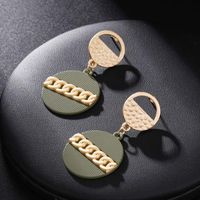 New Fashion Earrings Simple Alloy Spray Paint Earrings Creative Metal Round Chain Personalized Earrings main image 5