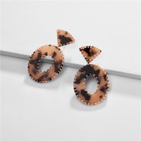 Earrings Jewelry Wholesale Leopard Acrylic Sheet Cotton Woven Wrapping Female Earrings main image 5