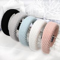 Explosion Style Striped Knitted Fabric Sponge Hair Hoop Card Wholesale main image 2