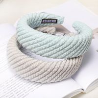 Explosion Style Striped Knitted Fabric Sponge Hair Hoop Card Wholesale main image 6