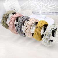 Cloth Headband Korean Simple Solid Color Rhinestone Star Knot Headband main image 1