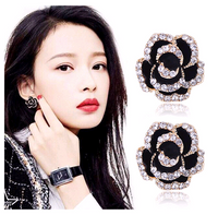 Exquisite Korean Fashion Classic Earrings Simple Flash Diamond Rose Temperament Personality Earrings Earrings main image 1