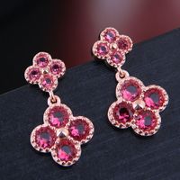 10713 Exquisite Korean Fashion Sweet Ol Bright Clover Temperament Personality Earrings main image 3