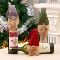 عيد الميلاد مستلزمات ديكور النبيذ زجاجة مجموعة سانتا ثلج النبيذ زجاجة مجموعة النبيذ حقيبة main image 2